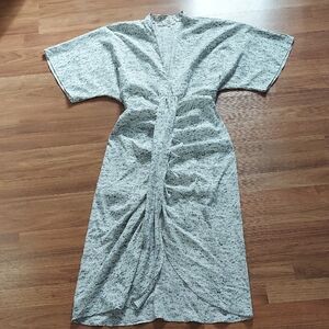 entro Light Gray Printed Maxi Wrap Dress with Self-Tie
